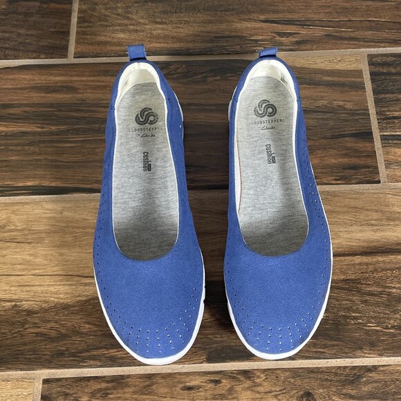Clarks Step AllenaSea Womens Size 7 Shoes Blue Slip On Cloudsteppers Flats - Picture 11 of 12
